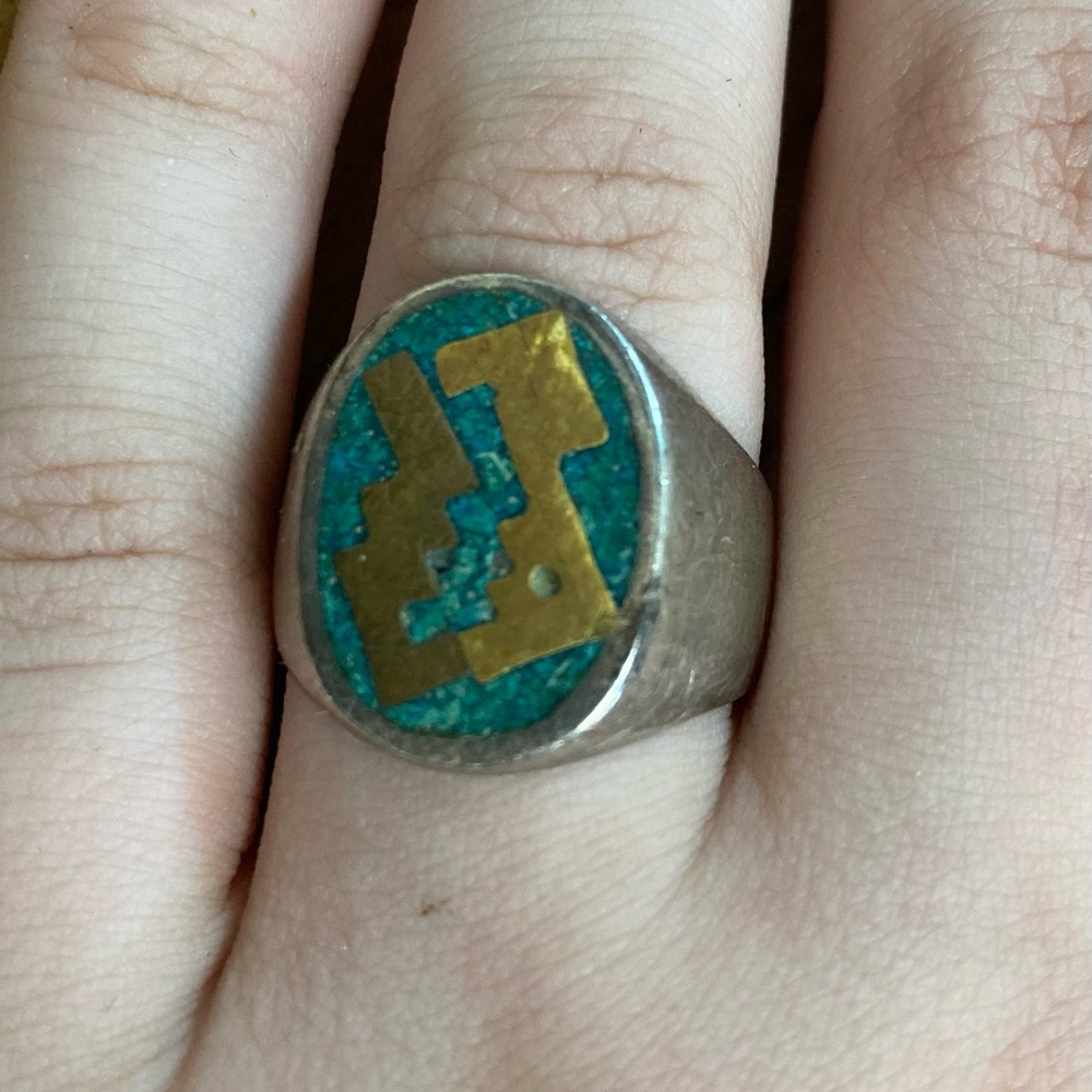 UNMARKED VINTAGE SILVER UNISEX RING